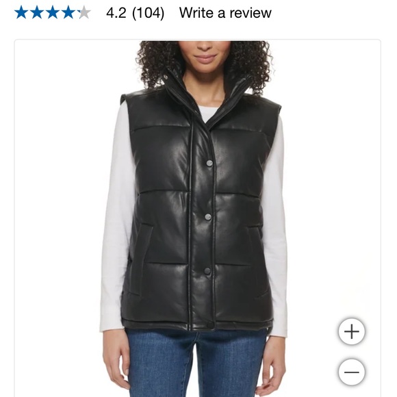 NWT! Marc New York Performance by Andrew Marc PUFFER VEST Faux Leather black new - Picture 3 of 15